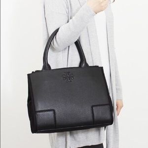 Tory Burch Ella Leather Canvas tote